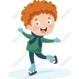 Cheerful Ice Skating Boy