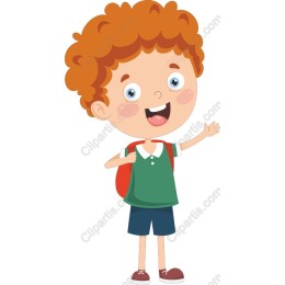 Cheerful Boy with Backpack