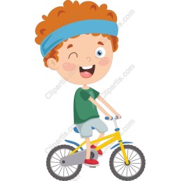Cheerful Bicycle Riding Boy