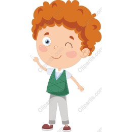 Cheerful Boy with Curly Hair