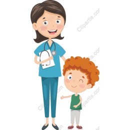 Cheerful Nurse and Child