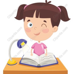 Cheerful Girl Studying