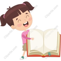 Joyful Girl with Open Book