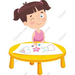 Joyful Girl Drawing