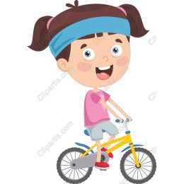 Cheerful Bicycle Girl