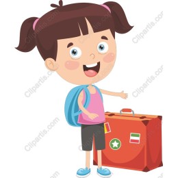 Adventure Awaits: Cute Girl with Suitcase