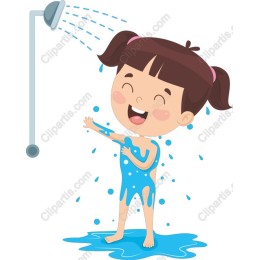 Joyful Girl Showering