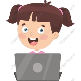 Joyful Girl with Laptop