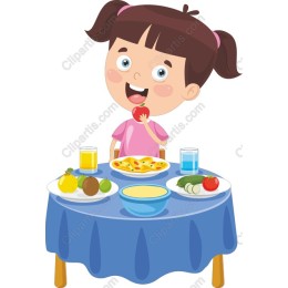 Cheerful Girl Eating Healthy Meal