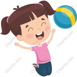 Joyful Girl with Beach Ball