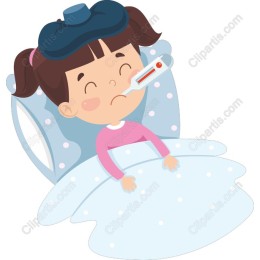 Sick Girl in Bed