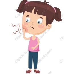 Worried Girl with Toothache