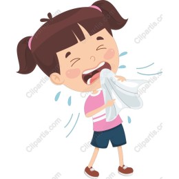 Playful Young Girl Wiping Tears