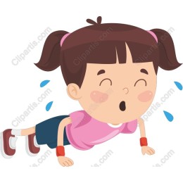 Playful Girl Doing Push-Ups