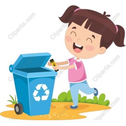 Joyful Girl Recycling