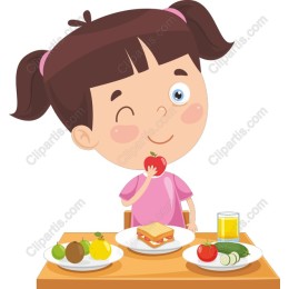Cheerful Girl Enjoying a Healthy Meal