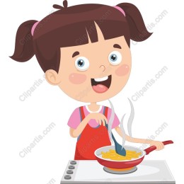 Cute Girl Cooking Pasta