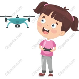Joyful Girl with Drone