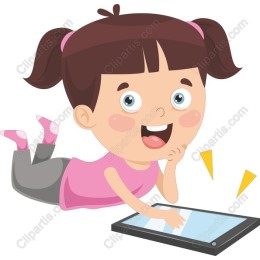 Joyful Girl with Tablet