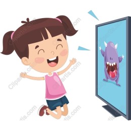 Joyful Child with Monster TV
