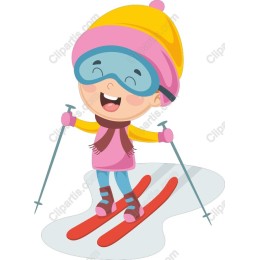 Cheerful Child Skiing