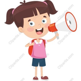 Cute Girl Holding Megaphone