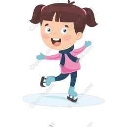 Cheerful Ice Skating Girl