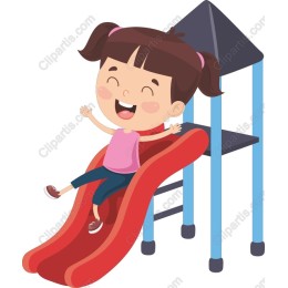 Joyful Girl Sliding Down