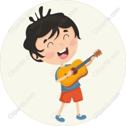 Joyful Guitarist Kid
