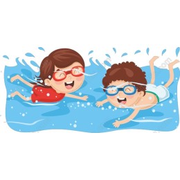 Joyful Children Swimming