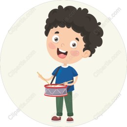 Playful Boy Drumming