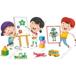 Kids Engaging in Art - Colorful