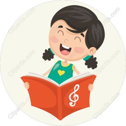 Cheerful Girl with Music Book