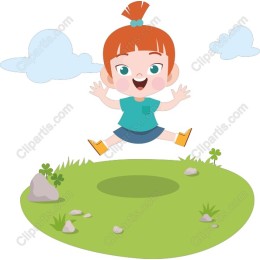 Cheerful Girl Jumping