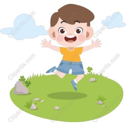 Cheerful Boy Jumping