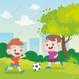 Joyful Kids Playing Soccer