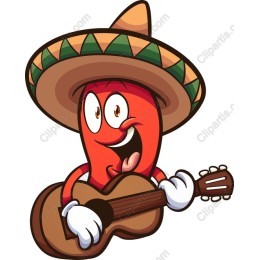 Cheerful Chili Pepper Guitarist