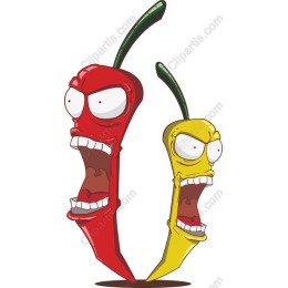 Spicy Cartoon Chili Pepper Duo