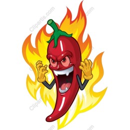 Fiery Cartoon Chili Pepper