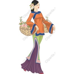 Elegant Woman with Baskets
