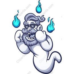 Cheeky Ghost with Flames