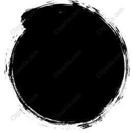 Bold Black Circle Brush Stroke