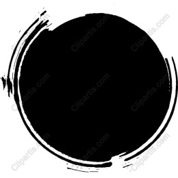 Abstract Black Circle Brushstroke