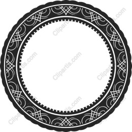 Ornate Black Circular Frame