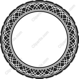 Intricately ed Black and White Circular Frame