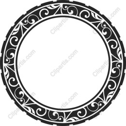 Elegant Black and White Ornate Circle Frame