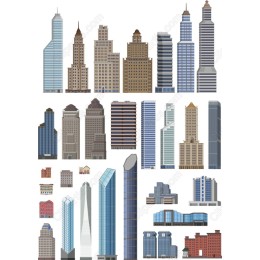  City Skyline Clipart Set