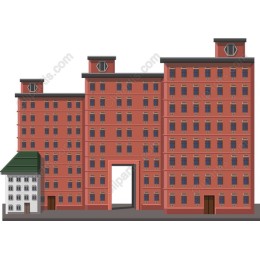 Elegant Brick Building with Quaint House