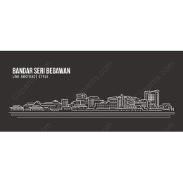 Bandar Seri Begawan Skyline Line Abstract