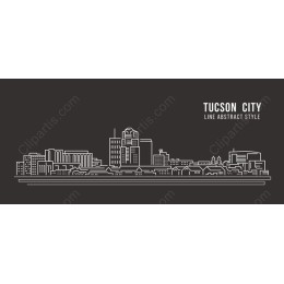 Tucson City Skyline Line Art